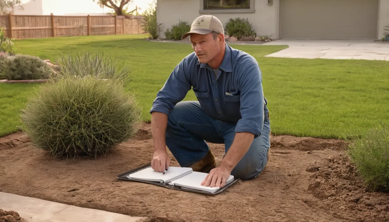 A local septic provider inspecting an open septic tank in a yard near Highland